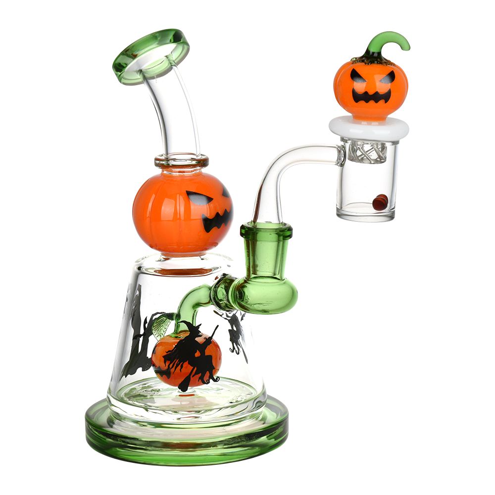 Halloween Ball Glass Dab Rig Set - 6.75&quot; / 14mm F