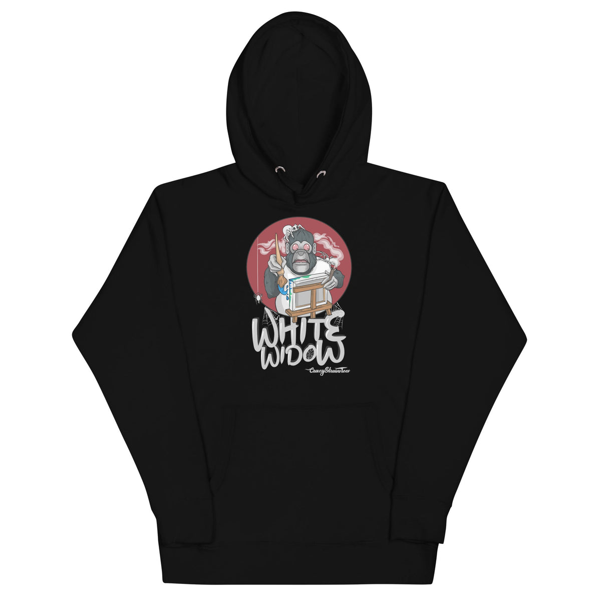 White Widow strain hoodie, front view