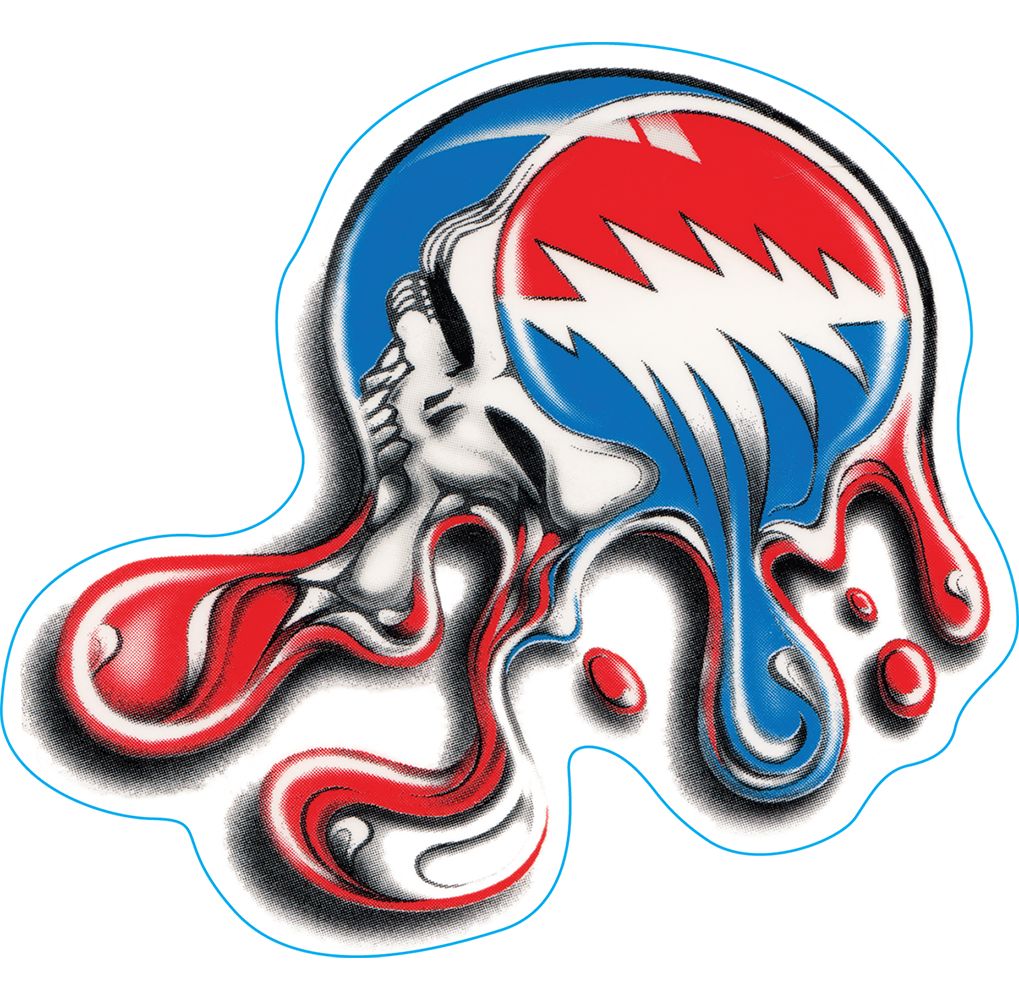 Grateful Dead Melting Skull Sticker - 5.75&quot; x 4.5&quot;