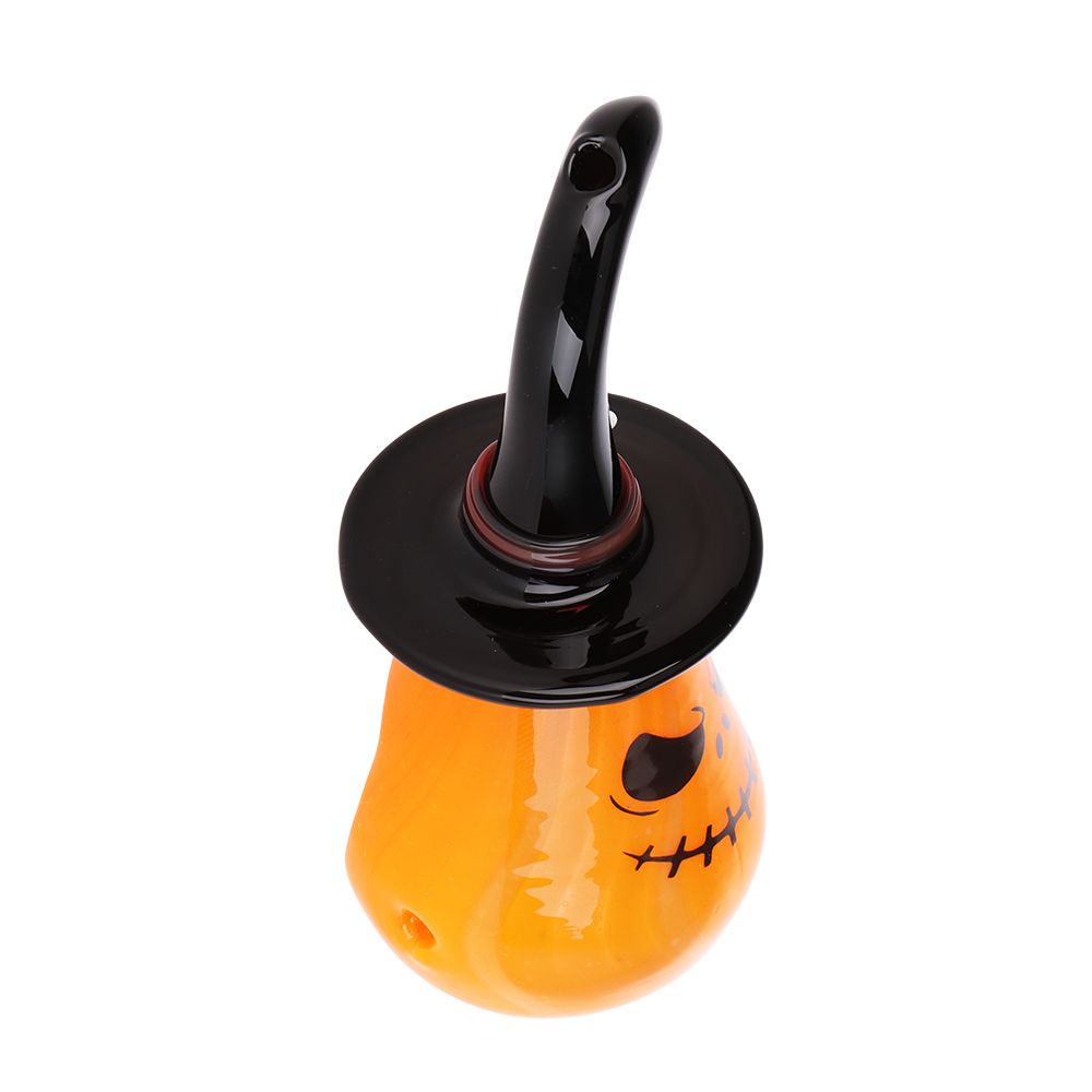 Behold The Pumpkin Witch Glass Hand Pipe - 3.75&quot;