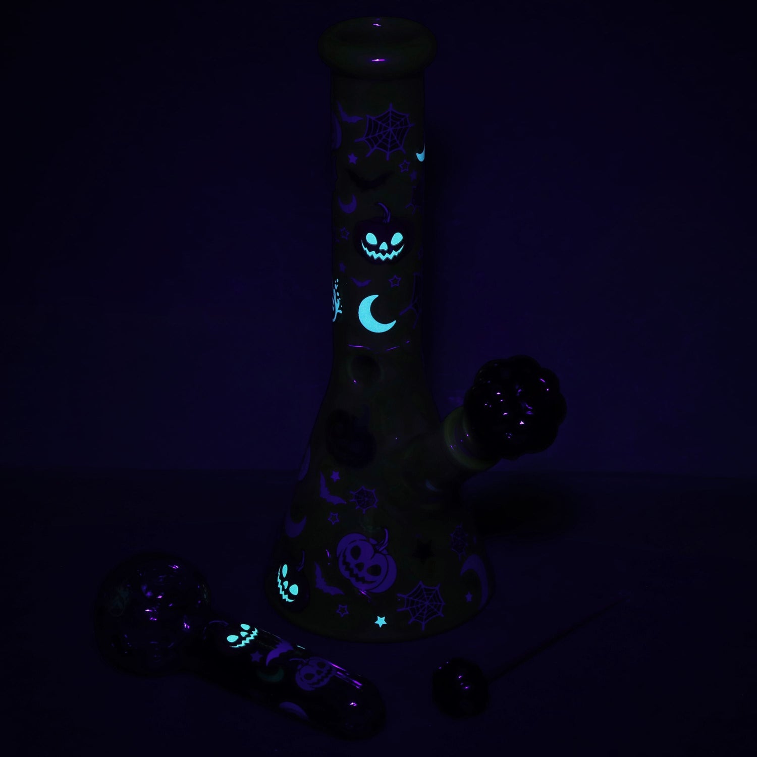 Pulsar Halloween Party Herb Pipe Glow Duo- 10&quot; / 14mm F