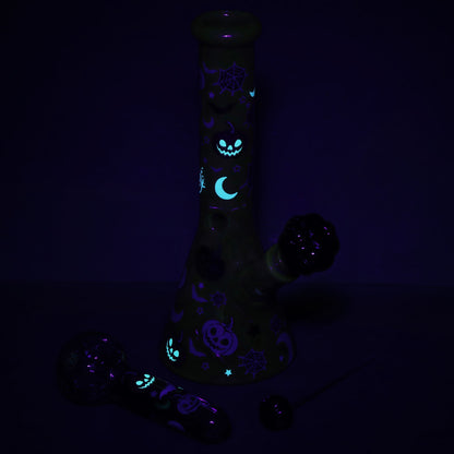 Pulsar Halloween Party Herb Pipe Glow Duo- 10&quot; / 14mm F