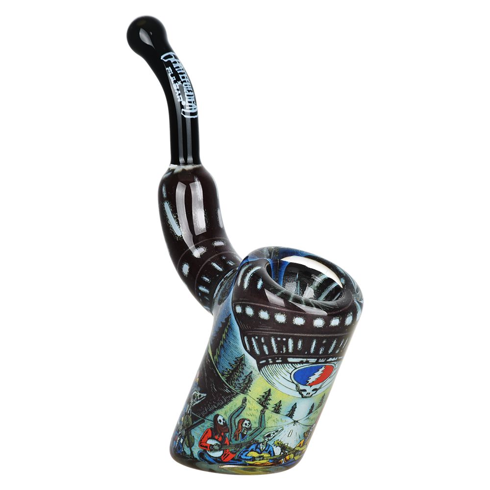 Grateful Dead x Pulsar Inside Print Bent Sherlock Pipe | 4&quot;