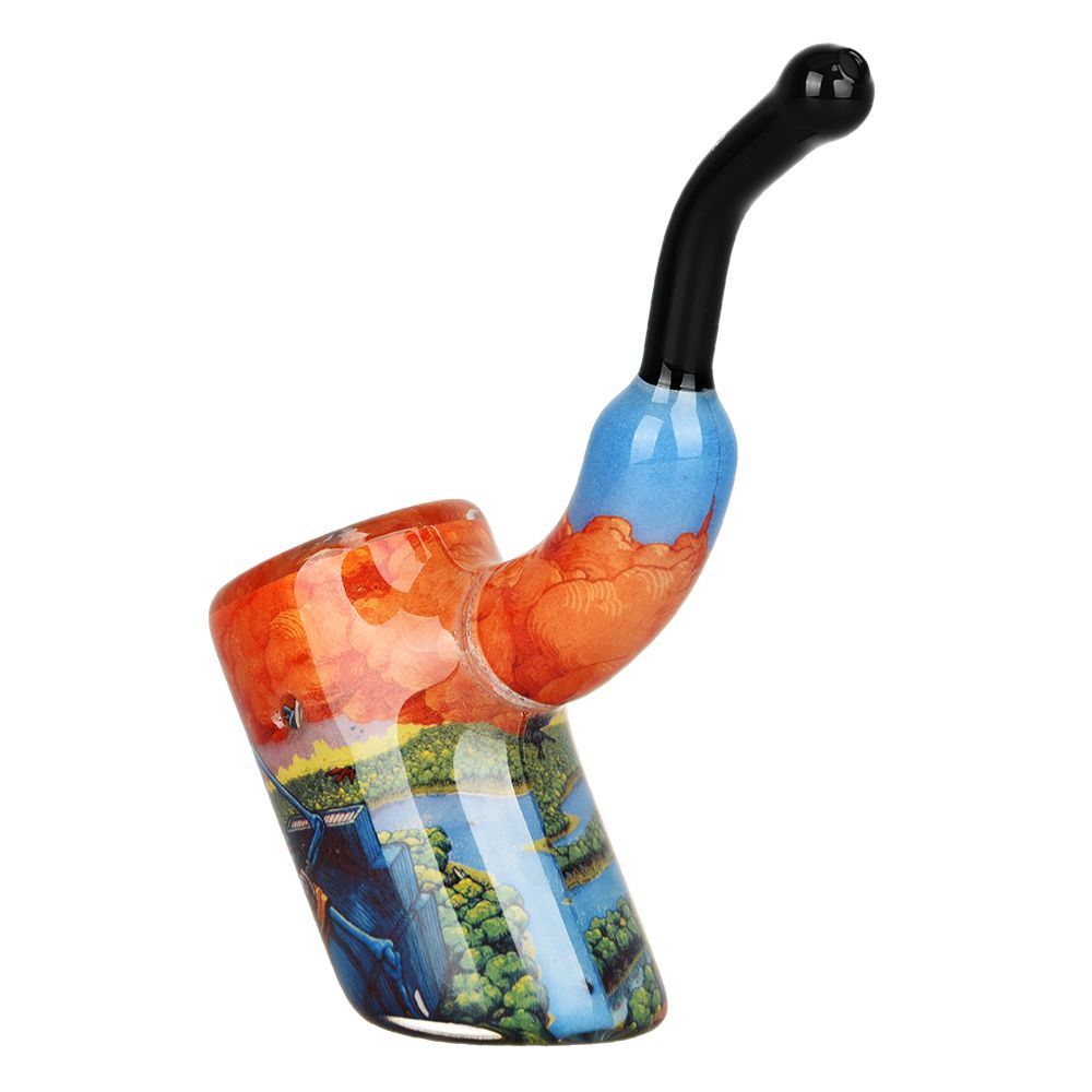 Grateful Dead x Pulsar Inside Print Bent Sherlock Pipe | 4&quot;