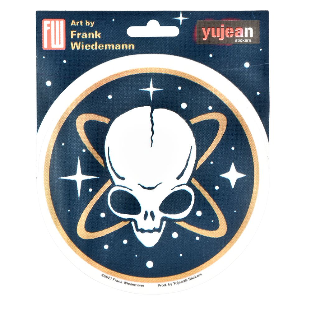 Frank Wiedemann Pirate Alien Round Sticker - 4.5&quot;