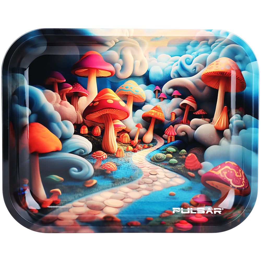 Pulsar Design Series Large Metal Rolling Tray - Shroom Path / 13&quot;x11&quot;