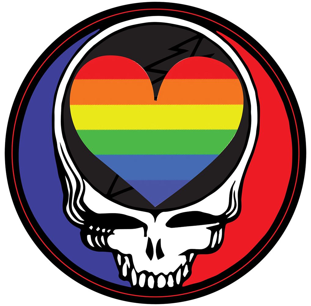 Grateful Dead Pride Heart Sticker - 4.25&quot; x 4.25&quot;