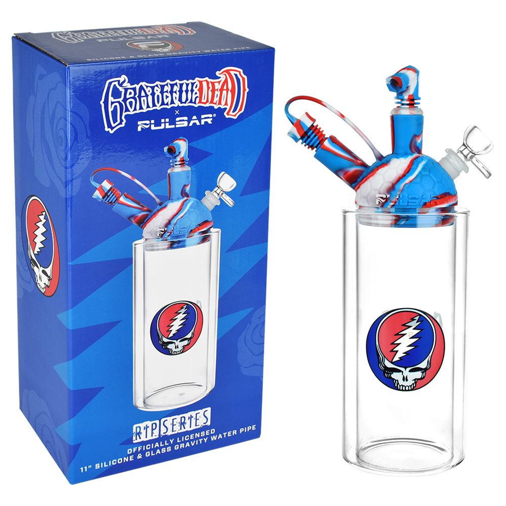 Grateful Dead x Pulsar Silicone &amp; Glass Gravity Water Pipe - 11&quot;