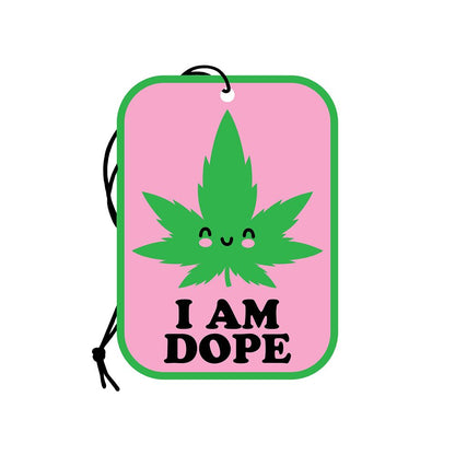 Wood Rocket Car Air Freshener - I Am Dope / Mint Scent / 4&quot;x3&quot;