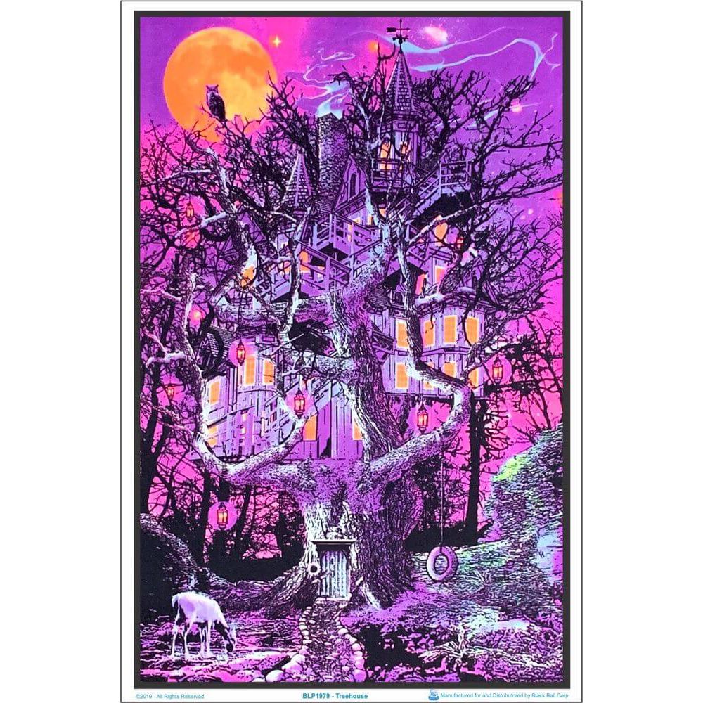 Treehouse Flocked Blacklight Poster - 23&quot;x35&quot;