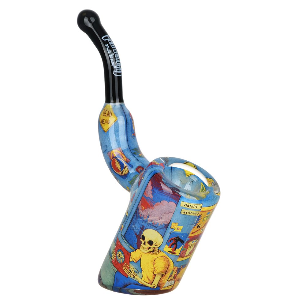 Grateful Dead x Pulsar Inside Print Bent Sherlock Pipe | 4&quot;