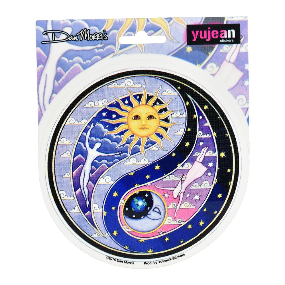 Dan Morris Celestial Yin Yang Round Sticker - 4.5&quot;