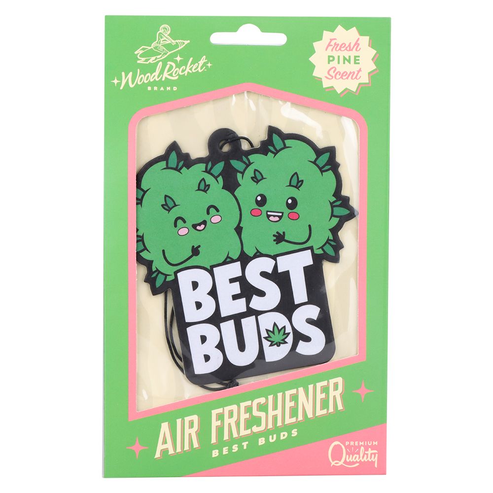 Wood Rocket Car Air Freshener - Best Buds / Pine Scent / 3.5&quot;x3.75&quot;