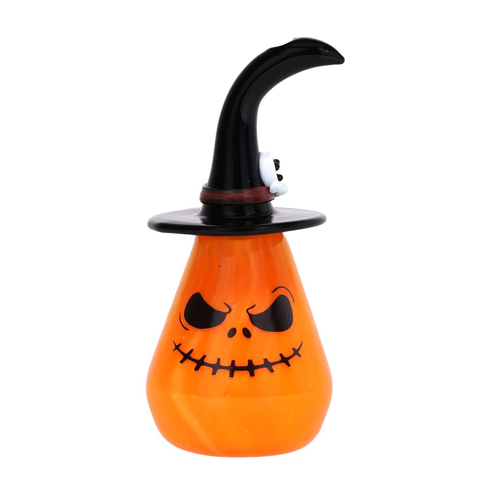 Behold The Pumpkin Witch Glass Hand Pipe - 3.75&quot;
