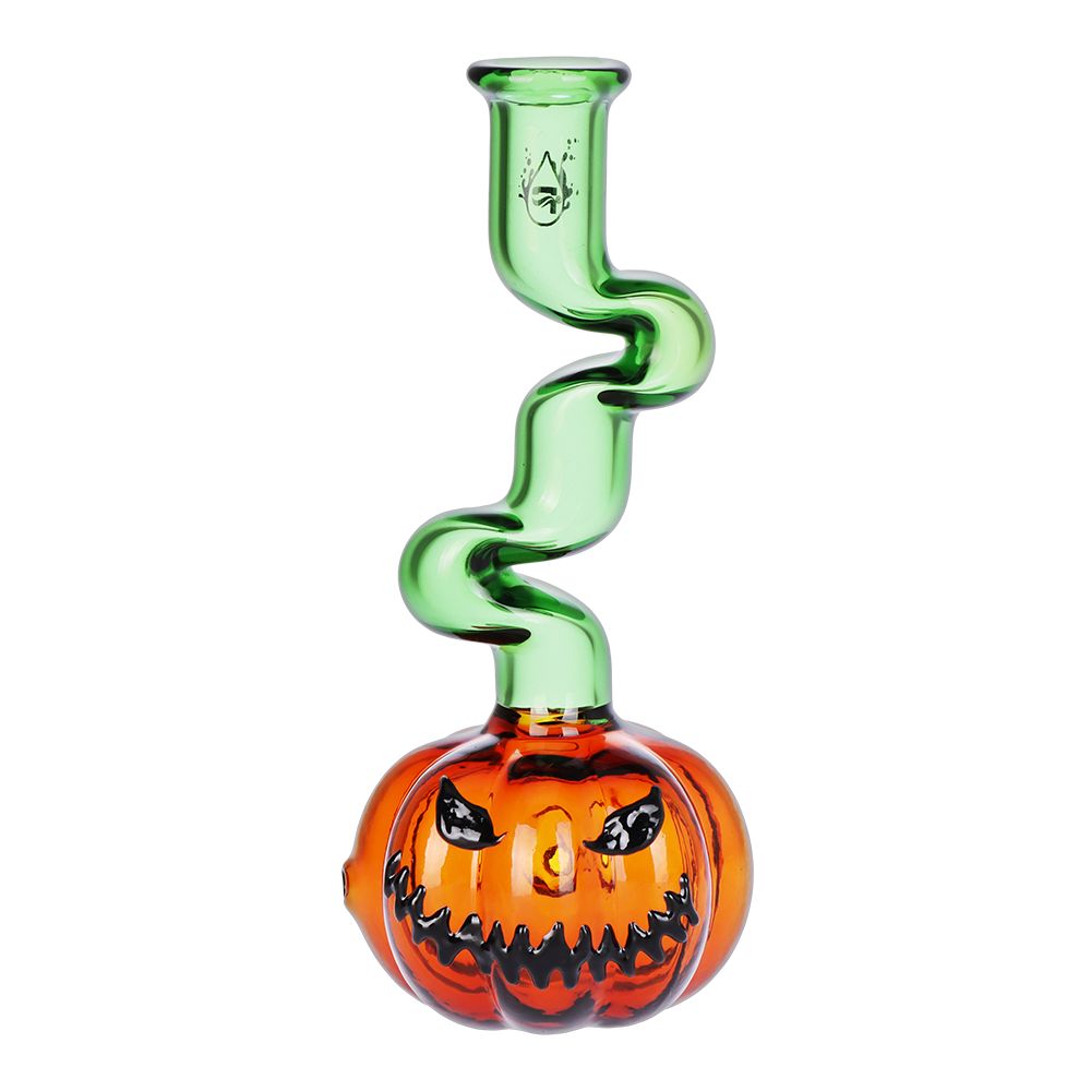 Pulsar Twisty And Wicked Jack-O-Lantern Glass Hand Pipe - 5.7&quot;