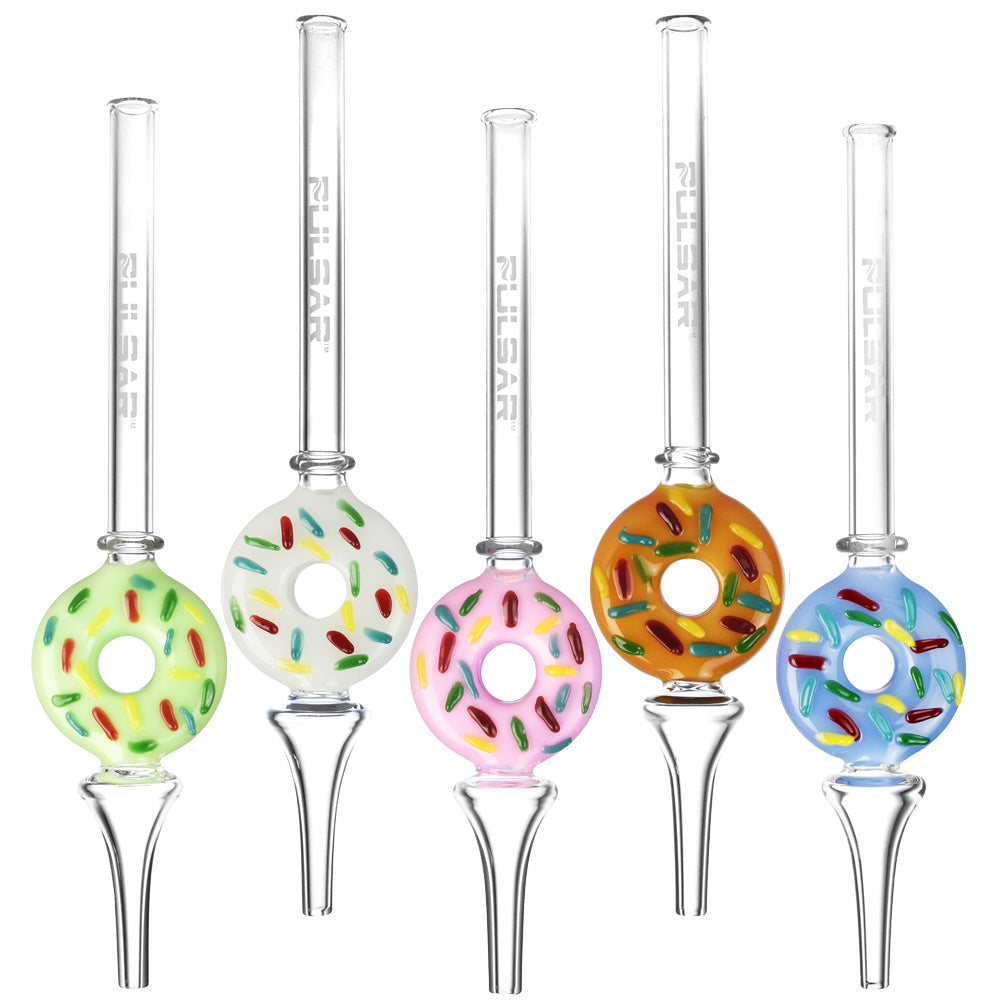 Pulsar Frosted Donut Dab Straw - 9&quot; / Colors Vary