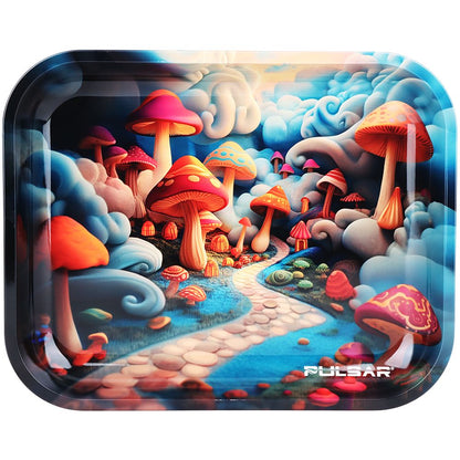 Pulsar Design Series Large Metal Rolling Tray - Shroom Path / 13&quot;x11&quot;