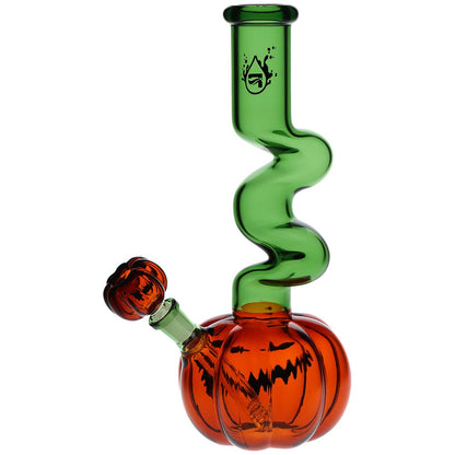 Pulsar Twisty And Wicked Jack-O-Lantern Glass Water Pipe - 11&quot; / 14mm F