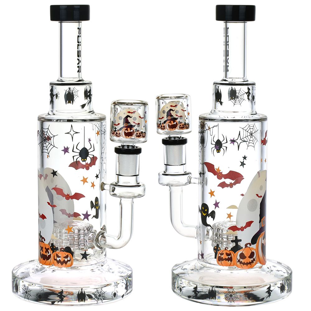 Pulsar Laughing Jack-O-Lantern Glass Bong - 9.75&quot; / 14mm F