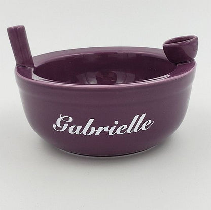 Novelty roast &amp; toast Cereal bowl - plum color