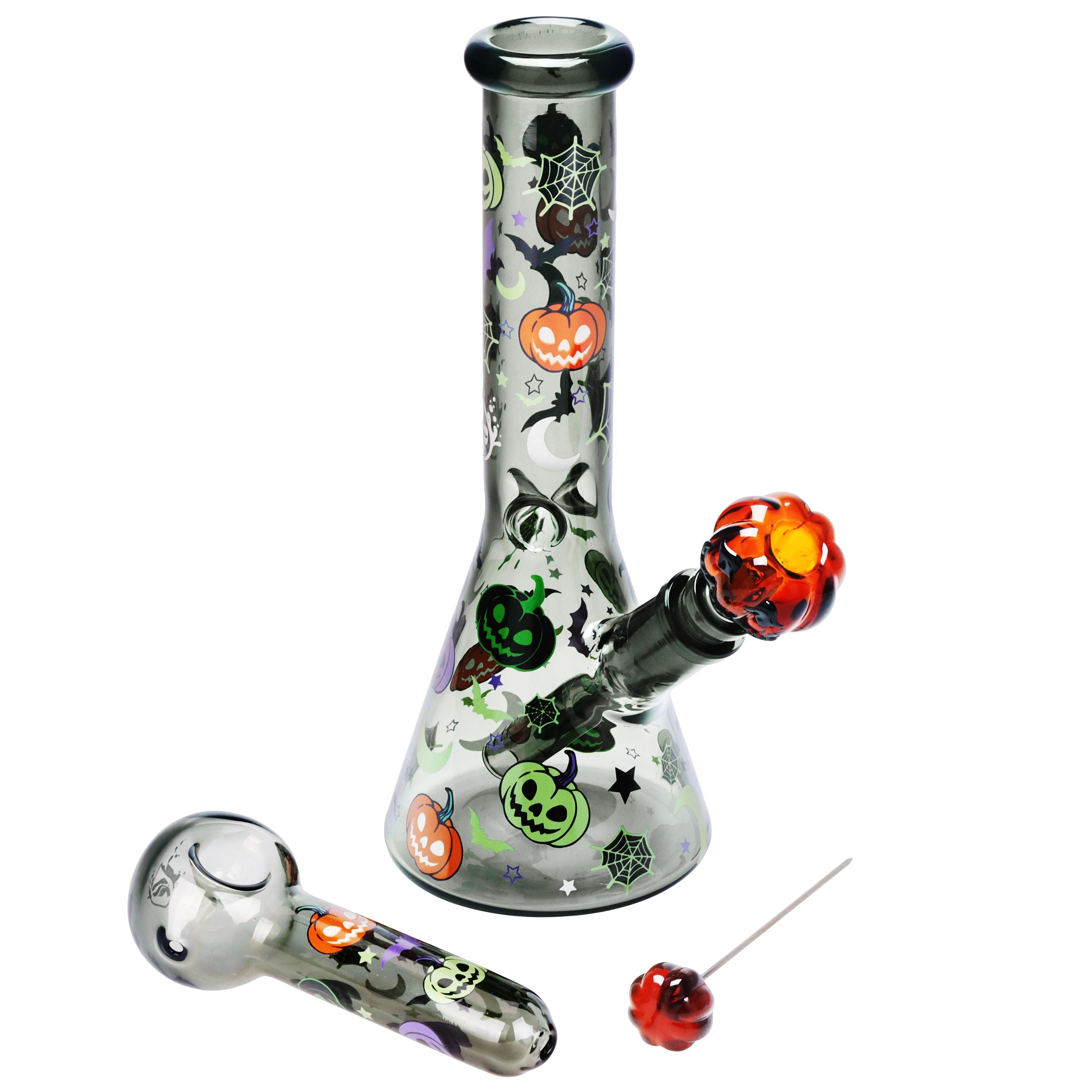 Pulsar Halloween Party Herb Pipe Glow Duo- 10&quot; / 14mm F