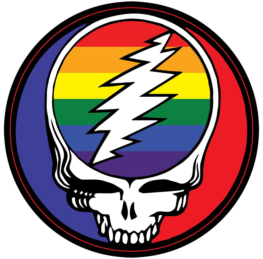 Grateful Dead Steal Your Face Rainbrow Pride Round Sticker - 4.75&quot; x 4.75&quot;