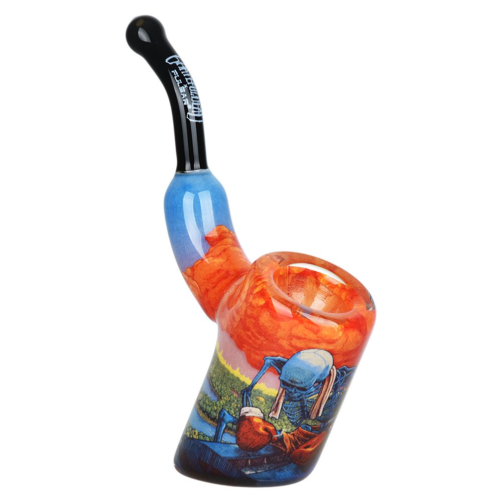 Grateful Dead x Pulsar Inside Print Bent Sherlock Pipe | 4&quot;