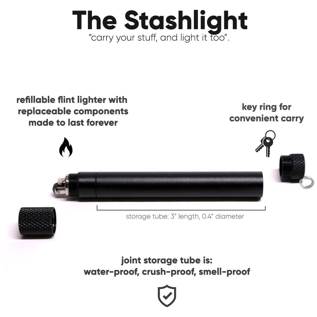 Smoke Honest StashLight - Doob Tube &amp; Refillable Lighter