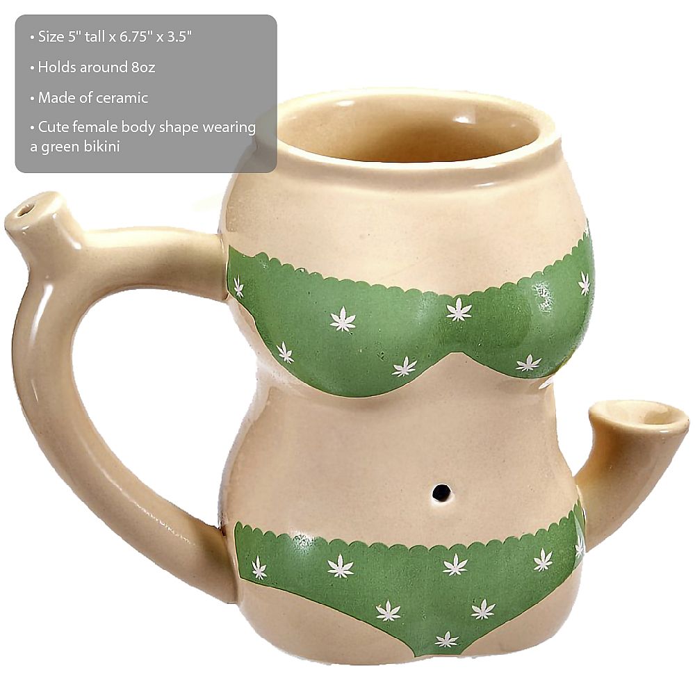 green bikini mug