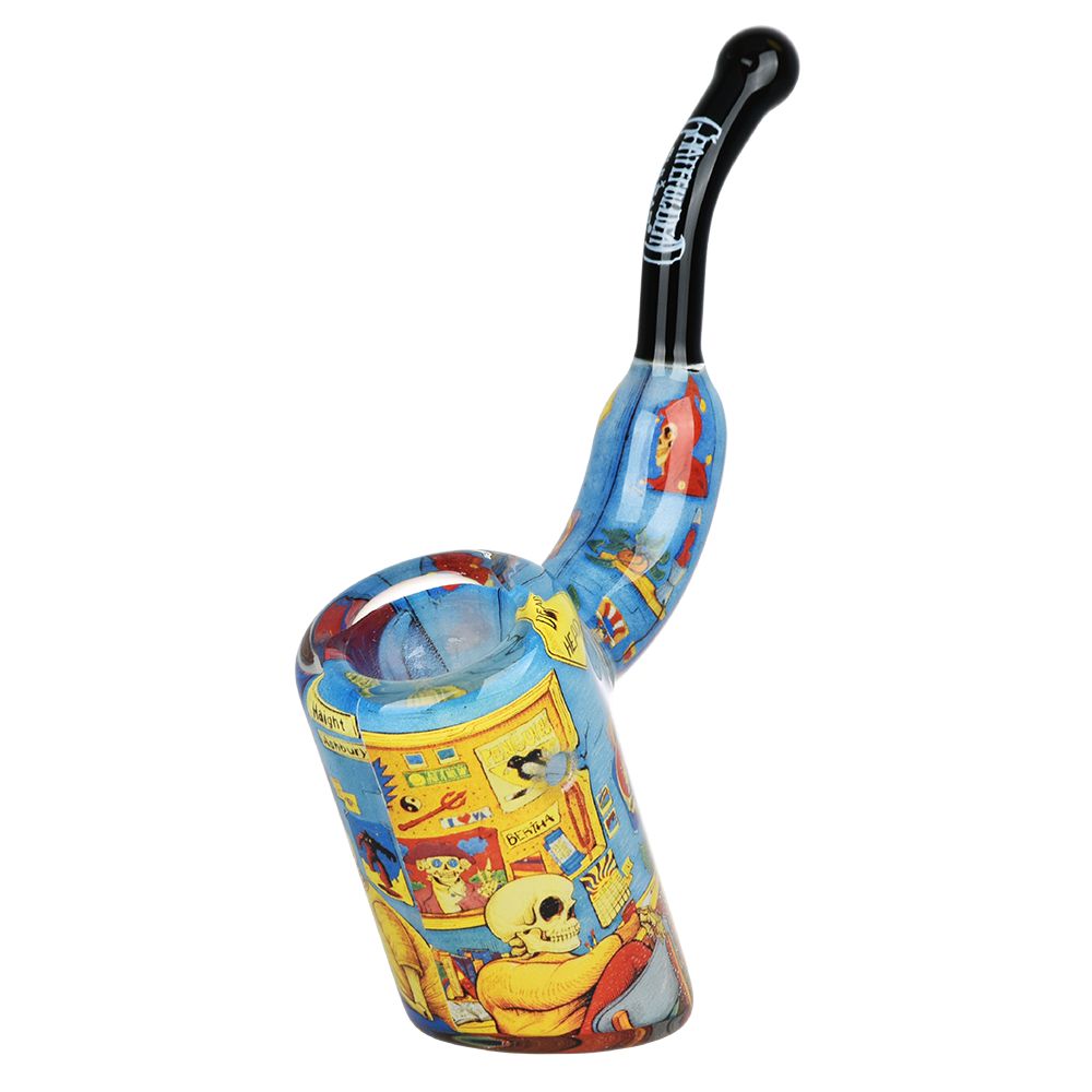 Grateful Dead x Pulsar Inside Print Bent Sherlock Pipe | 4&quot;