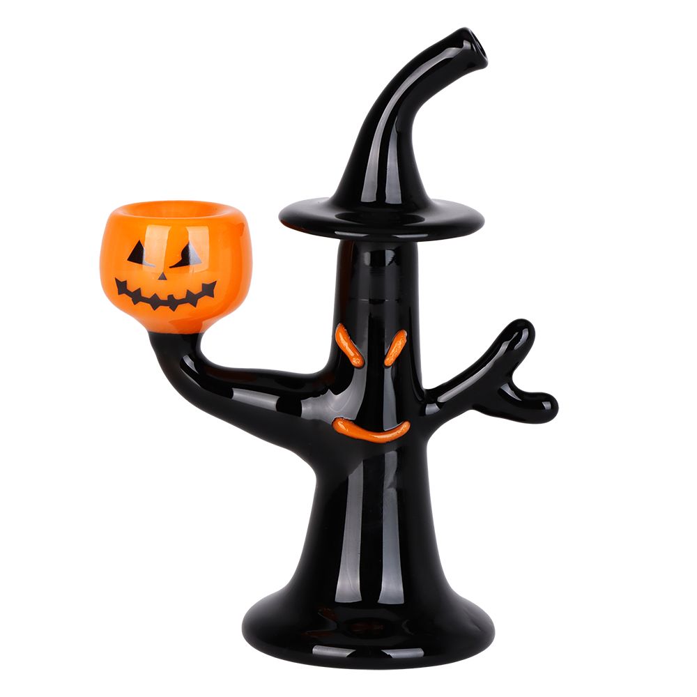 Tree Witch w/ Jack-o-lantern Glass Hand Pipe - 5.5&quot;
