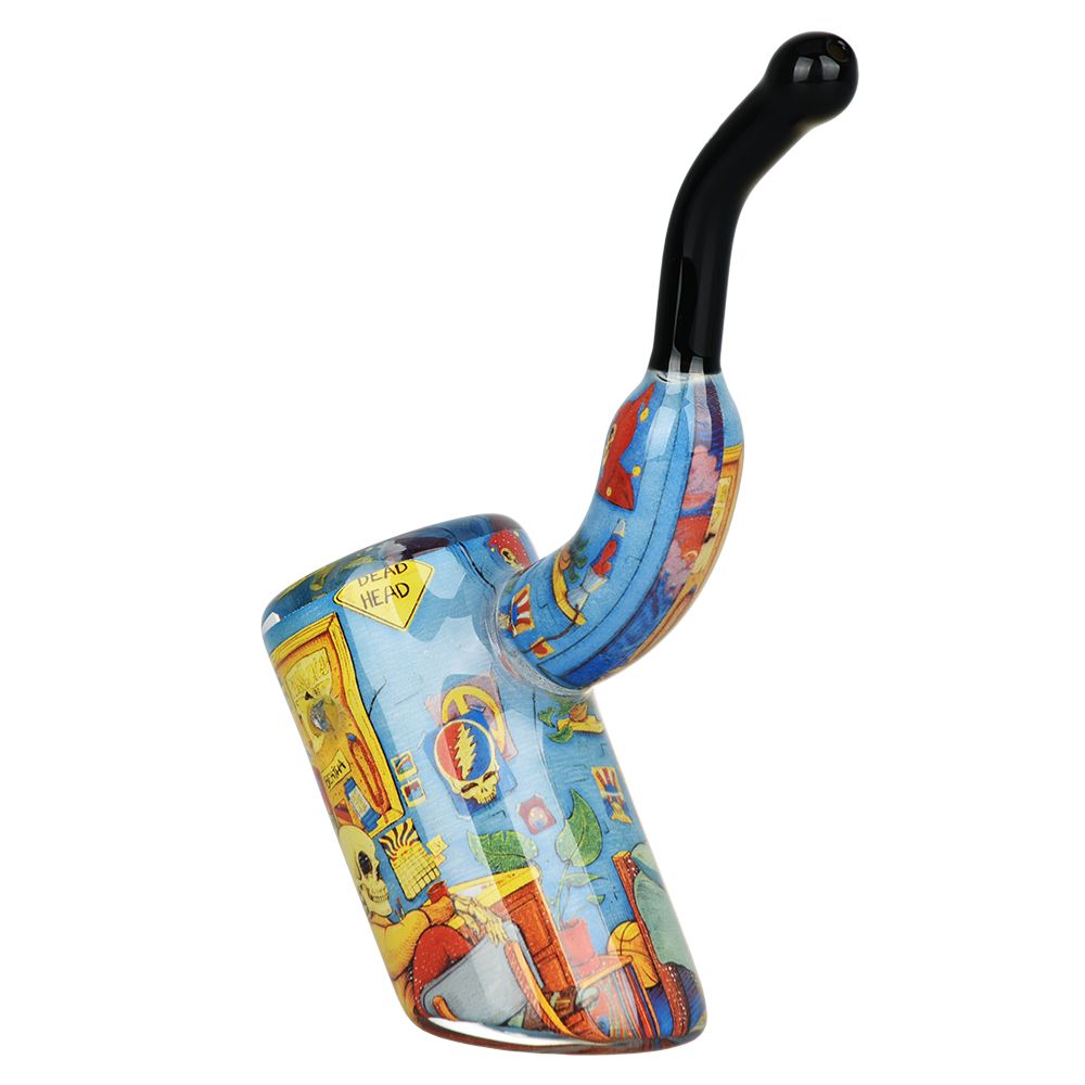 Grateful Dead x Pulsar Inside Print Bent Sherlock Pipe | 4&quot;