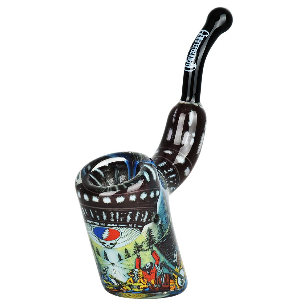 Grateful Dead x Pulsar Inside Print Bent Sherlock Pipe | 4&quot;